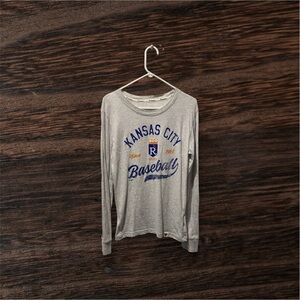 Men’s Fanatics Kansas City Royals Baseball Long Sleeved Tee Small - Grey